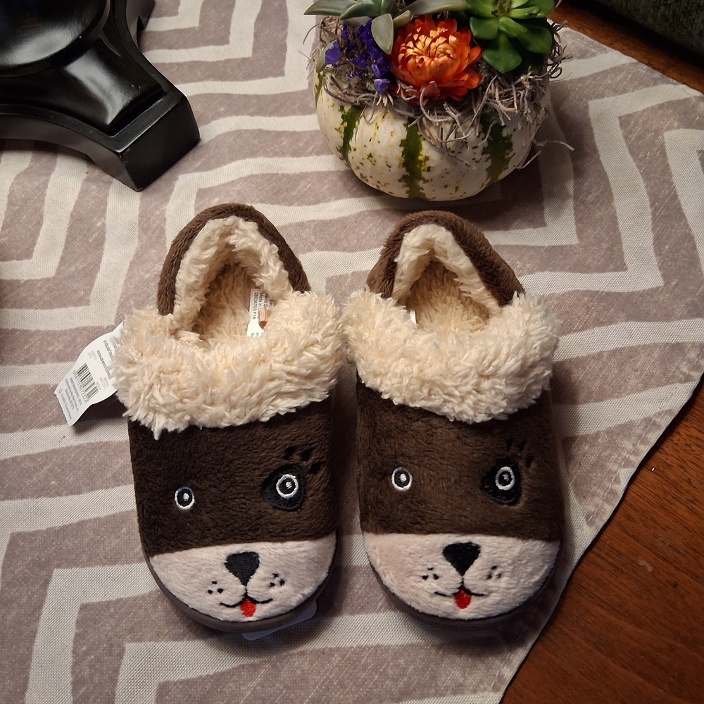 Brown and Cream Bear Slippers